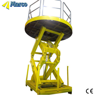 Grúa de almacén Marco Tabla elevadora de tijeras alta con certificación CE y barandilla de protección
